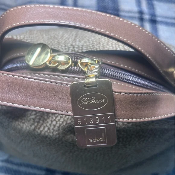 Italian Borbonese Redwall Brown Suede Top Handle Mini Satchel Bag - Excellent - Picture 7 of 15